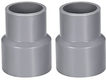 Sourcing map PVC DWV Réduction de couplage calendrier 40 Gris 25 mm x 32 mm Douille 2 pièces