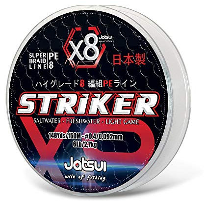 Jatsui Striker X8, Filo da Pesca, Grigio, 0,25 mm X 135 mt