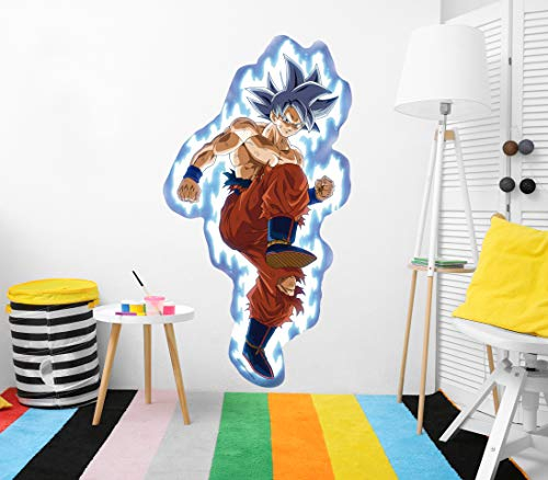 Oedim Vinyl-Wandaufkleber, Motiv: Dragon Ball Super Goku Ultra Instinto Offizielles Produkt | Verschiedene Größen | Vinyl für Wände | Originalprodukt | Wandtattoo | Wanddekoration | DBS 91x170cm