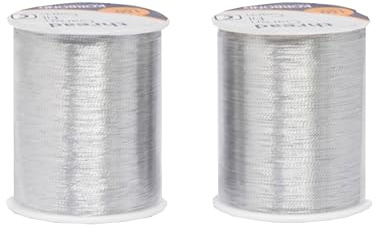 Korbond 320m Sewing Thread –2 x 160m Spools - Silver Polyester – Hand and Machine Sewing