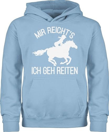 Kinder Hoodie Jungen Mädchen - Pferd Pferde - Mir reicht's ich geh Reiten - 152 (12/13 Jahre) - Hellblau - hoddy reite pferdepullover pferdeliebhaber pony pullover pferde+pullover reithoodies