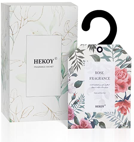 HEKOY Große, 12 Packungen Duftsäckchen mit Rosen, für Schubladen und Schränke, Heimduft, 4 frische Düfte optional