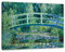 Pixxprint Claude Monet - Seerosen und japanische Brücke, Weiß, Größe: 100x70cm, Leinwandbild, fertig gespannt, Wandbild, Dekoration, Kunstdruck, kein Poster