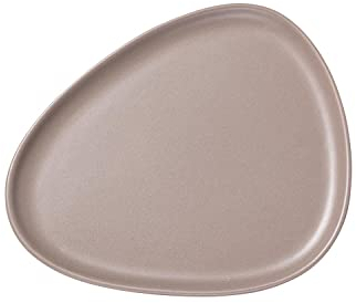 LindDNA Curve Essteller aus Steingut in der Farbe Warmgrau, Maße: 30cm x 26cm x 1,5cm, 991424