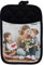 Ocadeau Großer Topflappen aus schwarzem Textil mit Fotodruck - Dicker Topflappen mit Tasche zum Reingreifen und mit Fotodruck