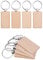 SAVITA 8 Stück Schlüsselanhänger aus Holz, rechteckig, mit Spaltring, Naturholz, Schlüsselanhänger, Geschenk, Basteln, Brandmalerei, Handwerk, 8 Stück
