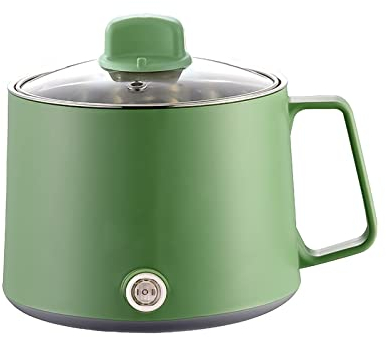 Electric Hot Pot, Mini Multi-function Rice Cooker, 1.5L/1.7L Rapid Noodles Cooker, Mini Stock Pot Non-Stick for Soup, Ramen, Pasta, Egg, Dumplings, with Over-Heating Boil Dry Protection (1.5L Green)