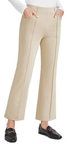 G4Free Yoga Hosen Damen Stretch mit Taschen Anzughose Hohe Taille Weites Bein Hose Trainieren Jazzpants Arbeitshose Knöchelhose Schlaghose