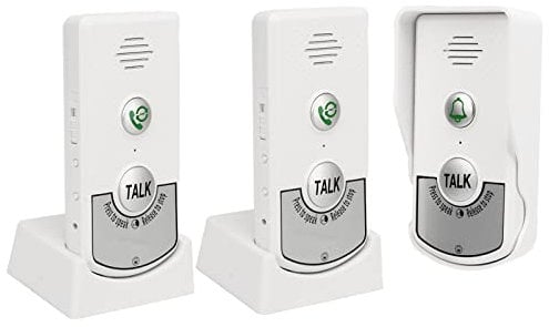 Asixxsix Drahtlose Gegensprechanlage, 1000 M Entfernung, Elektronische Türklingel, Wasserdichtes USB-betriebenes Smart Home-Intercom-System für das Klassenzimmer
