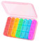 Daviky Pill Box Organiser, Weekly Pill Box 7 Day 3 Times a Day, Daily Travel Medicine Organizer Easy Use, Tablet Box with Large Compartments to Hold Vitamins and Medication (Pink)