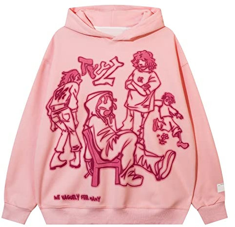 YEOU Men's Fashion Pullover Hoodie Sweatshirt Fleece Y2K Harajuku Hip Hop Streetwear Casual Sweatshirt Hooded, Tyz-01, XXL