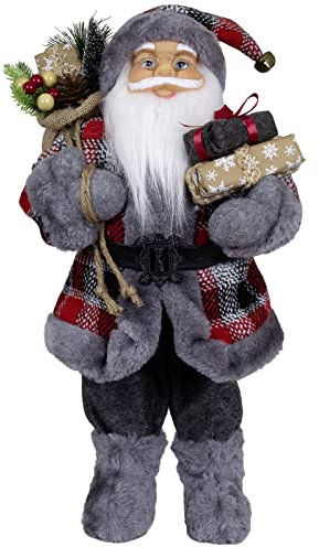 Christmas Paradise stehender Weihnachtsmann Finn grau Dekofigur mittel (45cm)