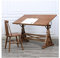 Zeichentisch Vintage-Zeichentisch aus weißem Wachsholz mit Stuhl, um 360 ° drehbarer Arbeitsplatz for Zeichnen und Lesen von Skizzen, einfach zu montieren (Size : 120x65x78cm)