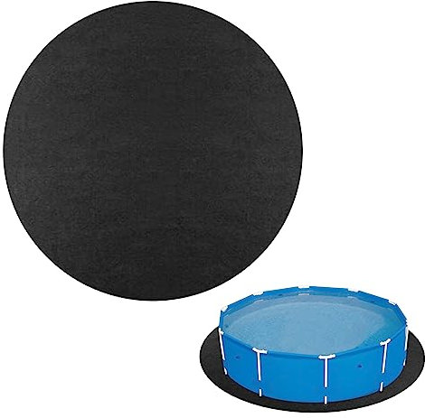 Pool Bodenplane Poolunterlage rutschfest Poolmatte Pool, Poolmatte Für Aufstellpools Bis Ø 400 cm, Für Aufstellpools Bis 400 cm, UV-Stabil & Reißfest, Schwarz, Runden