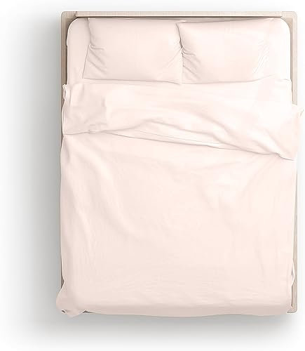KLULK Parure Copripiumino Percalle Matrimoniale Rosa Cipra, Sacco 255 X 205 + 80 Cm, 2 Federe 52 X 82 cm, Made In Italy