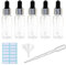 5Pcs Transparent Dropper Bottle 30ML Plastic Eye Dropper Bottles for Essential Oil Pipette Refillable - with Measured Pipette, Funnel and Labels (Black + Silver Cap)