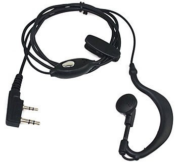 HeyNana - Auricolare-Microfono 2 Pin PTT Compatibile con Emettitore Walkie Baofeng-Pofung UV-5R UV5-RA. L'auricolare è con due perni (aste)