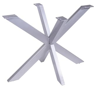 Bett11 SAM B-Ware Spider-Tischgestell, 100 cm, Roheisen Silber lackiert, Metallgestell für Holztische, Gestell mit vielseitiger Verwendbarkeit