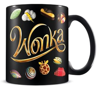 Pyramid International Wonka Tasse (Weird and Wonderful Treats Design), 325 ml, Keramik-Kaffeetasse, Tassen und Kaffeetassen für Frauen, Tassen für Männer und Kinder, offizieller Merchandise-Artikel