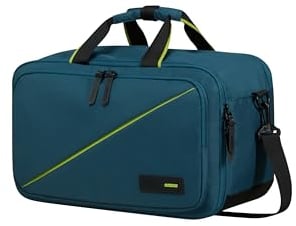 American Tourister Take2Cabin - Ryanair 3-Way Reisetasche, Handgepäck, Flugzeug Rucksack S Underseater, 40 x 25 x 20 cm, 25 L, Blau (Harbor Blue)
