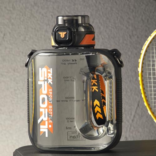 AHDFY Borraccia Sportiva, Borraccia con Cannuccia, Senza BPA, Perfetta per Sport, Palestra, Sport all'Aria Aperta e Ufficio,Nero,1000/1600/2000mL