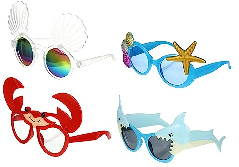 VICASKY 4 Stück -Party-Brille Make-up-Brille neuartige Partybrille halloween brillen kinder ferngläser Sonnenbrille Brillenstütze Krabbenbrille lustig Requisiten Hülse