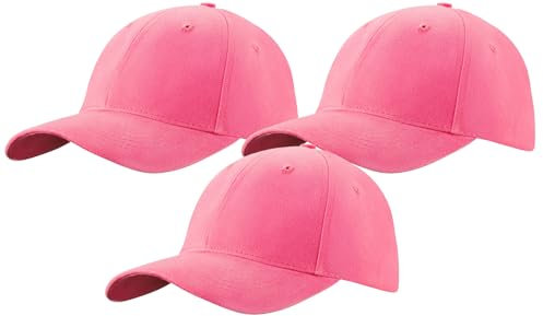 MFAZ Morefaz Ltd Set 3X Herren Baseballkappe Cap Verstellbarer Riemen Baseball Mütze (DE/NL/SE/PL, Alphanumerisch, M, XL, Pink)
