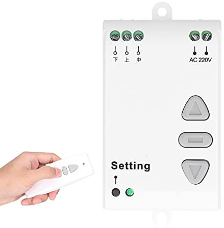 Gigicial Moteur Télécommande sans Fil 220 V, Haute Puissance, pour Volet Roulant, Rideau électrique, Télécommande Avant Et Arrière, Portée RF De 98 M, Moteur 433 MHz Avant Et Arrière