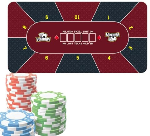 Spieltisch – Große Poker-Tischplatten, 120 x 60 cm, rutschfeste Poker-Matte, Poker-Tischmatte für Poker-Tuch, Pokerparty, Themenparty, Pokerabend