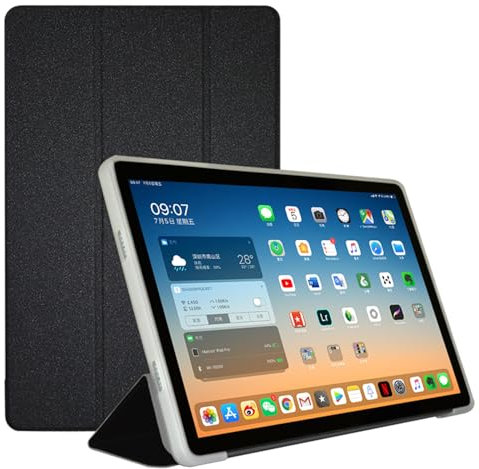 Haofun Custodia Cover Compatibile con TECLAST M50/M50HD/M50 Pro, Ultra Sottile Leggero Cover con Auto Sveglia/Sonno, Custodia Magnetico in PU Case con Multi-Angolo Regolabili (Nero)