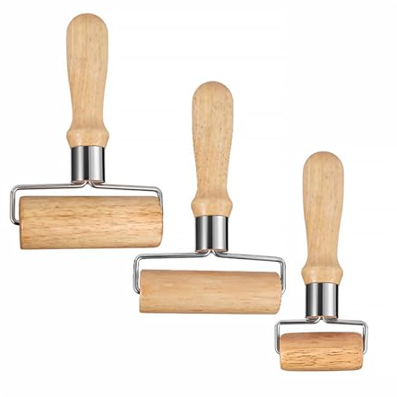 NIYATA 3 Stück Nudelholz, Holz Teigroller,Große Kleine und mittlere teigrolle,Geeignet zum Ausrollen von Teig mit Der Hand für Kuchen Pizza Backen Fondant Cookie