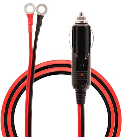 LANMINGLEL accendisigari auto a O Ring Terminal 12V-24V accendisigari auto maschio spina cavo di estensione con 15A Fusibile per auto Inverter Pompa aria Tazza elettrica e fai da te 3.3FT