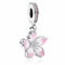 MSPOVOF Kirschblüten Baumel Charms Sterling Silber 5A Zirkonia Anhänger für Armband Halsketten Schmuck Geschenk für Damen Frauen
