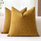 JOTOM 2er Set Chenille Kissenbezüge, Dekorative Weich Einfarbig Wurf Kissenbezug Moderne Kissenhüllen Sofakissen Dekokissen Zierkissenbezug für Wohnzimmer Schlafzimmer Deko (40x40cm, Goldgelb)