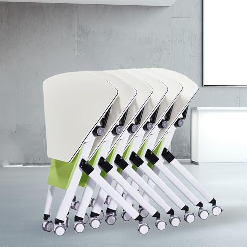 Besprechungstisch in Sektorform, Seminartisch, klappbarer Besprechungstisch auf Rollen, moderner Schreibtisch mit leisen Rollen, großer Klapptisch, Konferenztisch fürs Büro(6PCS)