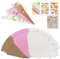 NCOALE 30 Stück Mini Schultüten zum Befüllen, Faltbare Schultüte Klein Geschwister Schultüte mit Aufklebern und Band, Kleine Schultüte Junge Mädchen DIY 20cm Kleine Zuckertüte Klein für Kinder