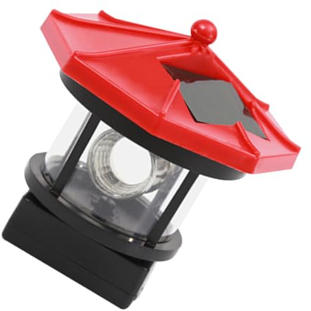 Solar Leuchtturm Gartenlampe aus ABS, Rot für Draußen | Gartenbeleuchtung mit Solardesign, und Einfach Montierbar, für Parks und Wege
