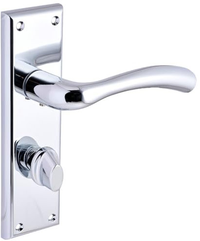 Designer Levers - Minerva Lever Bathroom Door Handle Polished Chrome
