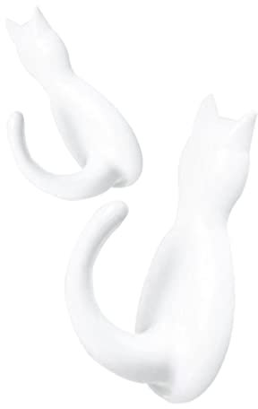 CHILDWEET 2pièces Mural Accroches Originales Forme De Queue De Chat Fixation Sans Trace Pour Manteaux Parapluies Et Accessoires Utilisation Cuisine Salle De Bain Et Garage