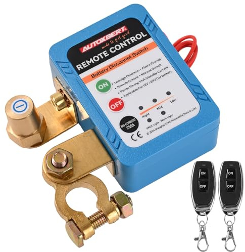 Remote Autobatteri Trennschalter Funk 12V 250A Anti-Diebstahl-Kill-Schalter drahtlose Fernbedienung Batterietrennschalter Funk Hauptschalter für Autos Trucks Wohnmobil ATV LKW