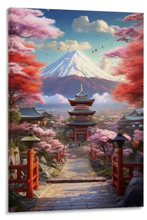 HFLDMA FujiPoster Gemälde auf Leinwand, Poster, Dekoration, Vintage-Poster, Anime-Charakter, Film, Wandkunst, Wanddekoration, Gemälde, 40 x 60 cm, Rahmenstil-4
