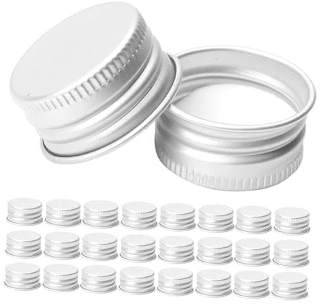 EXHUMKY 50pcs Threaded Caps for Glass Bottles Leakproof Screw Cover Lids Airtight Replacement Caps for Beverages Jars and Containers Seal