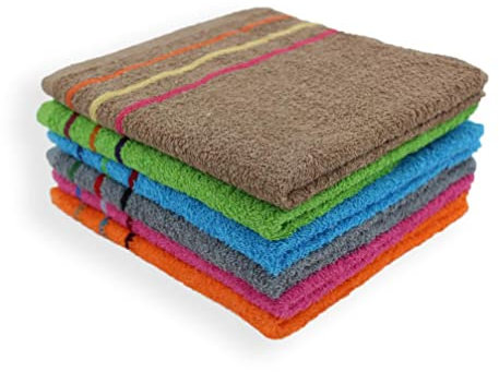 Acomoda Textil - Paños de Cocina 100% Algodón, Toallas de Rizo 50x50 cm, Trapos Absorbentes, Suaves y Resistentes 500 gr/m². (Rayas, 12 Ud)