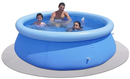 gegeweeret Whirlpool Tapis de sol rond en EVA antidérapant avec connexion puzzle 196 x 196 cm Épaisseur 6 mm Protection imperméable et isolation thermique pour piscine/spa Gris