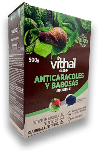Anti Caracoles y Babosas TURBODISQUE en Cebo Granulado Lenteja ECOLÓGICO 500 GR para más de 800 m2 - Con embase dosificador para facilitar el uso | Muy Resistente a Lluvia y Humedad | Nexum Market