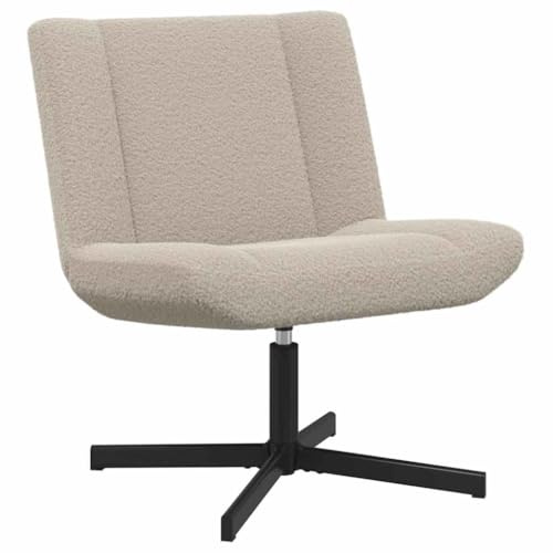 vidaXL Swivel Chair Light Grey 63 x 75 x 76 cm Sheepskin, Elegant Swivel Chair, Modern Design, 360 Degree Rotating Seat, Comfortable Lounge, Functional Indoor Seating, Chic Furniture