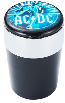 AUTO ASCHENBECHER AC/DC mit Deckel LED-Licht für Getränkehalter Autoaschenbecher Windaschenbech 3-Varianten Beleuchtung KFZ Gluttöter 50 (Blau)