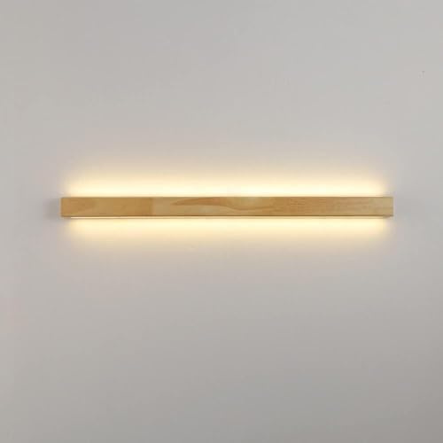 QTANZIQI Wandlampen, Wandlampen, Fabrik, lineare Wandleuchte, Waschtisch-Wandlampe, Holz-Wandleuchte, Holz-Wandhalterung, Beleuchtungskörper, 3-Farben-, Wandlampen für Wohnzimmer, Schlafzimmer,