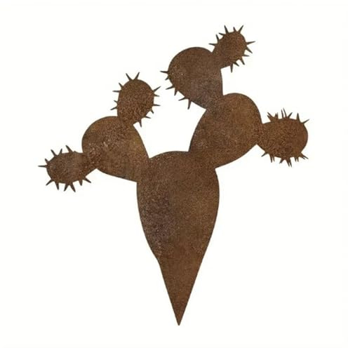 Obotsnoi Vintage-Kaktus-Skulptur aus Eisen mit Rost-Finish für den Außenbereich, Gartendekoration und Pflanze, Vintage-Eisenkaktus, Hofdekoration