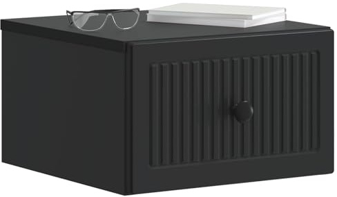 vidaXL Wandmontierter Nachttisch 2 pcs Schwarz 33 x 34,5 x 20 cm, Vintage Stil Schrank, rechteckige Wandablage, große schwebende Regale, kompakter Wand-Schreibtisch